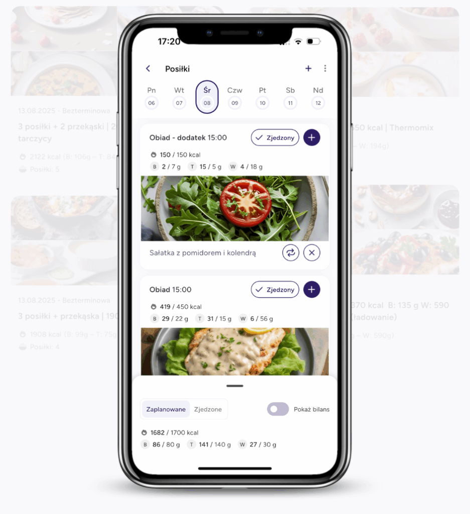 Program dietetyczny w aplikacji MyTrela